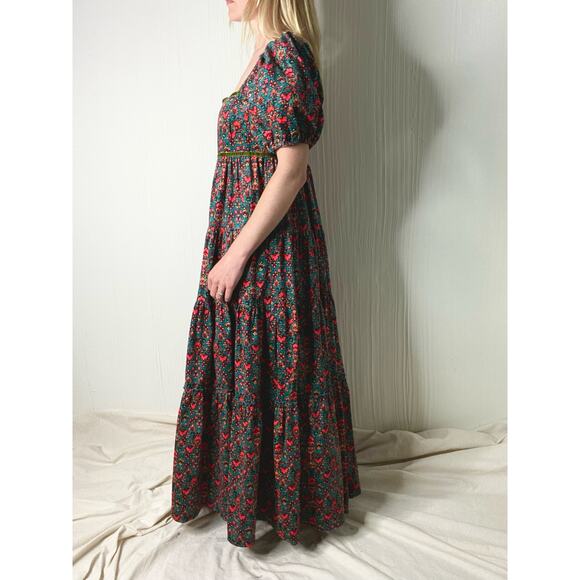 FREE PEOPLE "Ashley" Cordorouy Babydoll Puff Sleeve Maxi Dress US SMALL - Picture 4 of 16